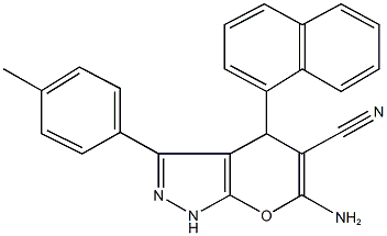 6-amino-3-(4-methylphenyl)-4-(1-naphthyl)-1,4-dihydropyrano[2,3-c]pyrazole-5-carbonitrile Structure