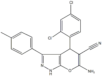 6-amino-4-(2,4-dichlorophenyl)-3-(4-methylphenyl)-1,4-dihydropyrano[2,3-c]pyrazole-5-carbonitrile|