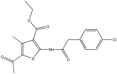 448908-02-9 ethyl 5-acetyl-2-{[(4-chlorophenyl)acetyl]amino}-4-methyl-3-thiophenecarboxylate