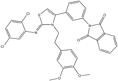 2-(3-{2-[(2,5-dichlorophenyl)imino]-3-[2-(3,4-dimethoxyphenyl)ethyl]-2,3-dihydro-1,3-thiazol-4-yl}phenyl)-1H-isoindole-1,3(2H)-dione,448911-18-0,结构式