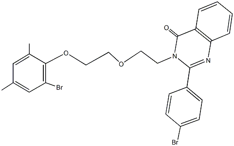 3-{2-[2-(2-bromo-4,6-dimethylphenoxy)ethoxy]ethyl}-2-(4-bromophenyl)-4(3H)-quinazolinone 化学構造式