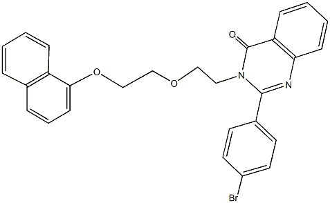 2-(4-bromophenyl)-3-{2-[2-(1-naphthyloxy)ethoxy]ethyl}-4(3H)-quinazolinone 化学構造式