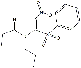 2-ethyl-4-nitro-5-(phenylsulfonyl)-1-propyl-1H-imidazole 化学構造式
