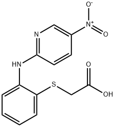 {[2-({5-nitro-2-pyridinyl}amino)phenyl]sulfanyl}acetic acid 结构式