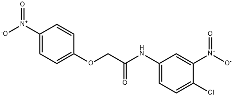 N-{4-chloro-3-nitrophenyl}-2-{4-nitrophenoxy}acetamide Struktur