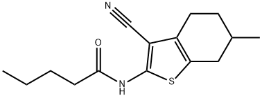 N-(3-cyano-6-methyl-4,5,6,7-tetrahydro-1-benzothien-2-yl)pentanamide Struktur