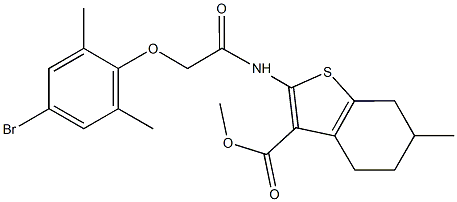 methyl 2-{[(4-bromo-2,6-dimethylphenoxy)acetyl]amino}-6-methyl-4,5,6,7-tetrahydro-1-benzothiophene-3-carboxylate|