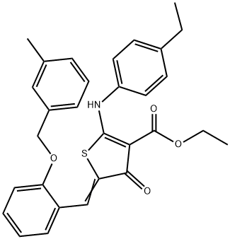 449764-54-9 ethyl 2-(4-ethylanilino)-5-{2-[(3-methylbenzyl)oxy]benzylidene}-4-oxo-4,5-dihydro-3-thiophenecarboxylate