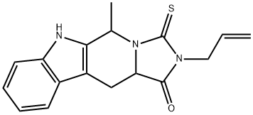 2-allyl-5-methyl-3-thioxo-2,3,5,6,11,11a-hexahydro-1H-imidazo[5',1':6,1]pyrido[3,4-b]indol-1-one 结构式