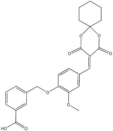 3-({4-[(2,4-dioxo-1,5-dioxaspiro[5.5]undec-3-ylidene)methyl]-2-methoxyphenoxy}methyl)benzoic acid|