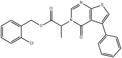 2-chlorobenzyl 2-(4-oxo-5-phenylthieno[2,3-d]pyrimidin-3(4H)-yl)propanoate,450395-16-1,结构式