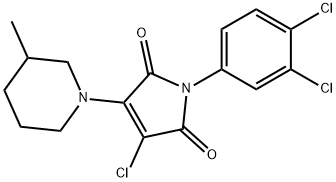 3-chloro-1-(3,4-dichlorophenyl)-4-(3-methyl-1-piperidinyl)-1H-pyrrole-2,5-dione,451449-77-7,结构式