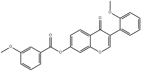3-(2-methoxyphenyl)-4-oxo-4H-chromen-7-yl 3-methoxybenzoate Struktur