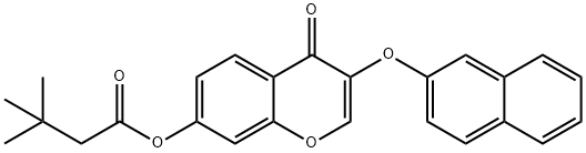 3-(2-naphthyloxy)-4-oxo-4H-chromen-7-yl 3,3-dimethylbutanoate Structure