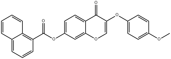 3-(4-methoxyphenoxy)-4-oxo-4H-chromen-7-yl 1-naphthoate 化学構造式
