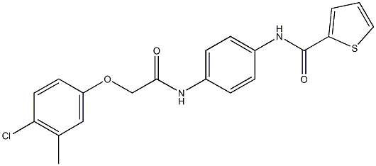 N-(4-{[2-(4-chloro-3-methylphenoxy)acetyl]amino}phenyl)-2-thiophenecarboxamide Struktur