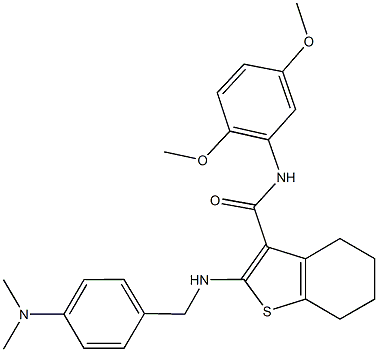 452051-50-2 N-(2,5-dimethoxyphenyl)-2-{[4-(dimethylamino)benzyl]amino}-4,5,6,7-tetrahydro-1-benzothiophene-3-carboxamide