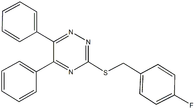 3-[(4-fluorobenzyl)sulfanyl]-5,6-diphenyl-1,2,4-triazine Structure