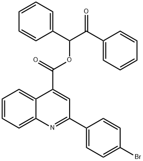 2-oxo-1,2-diphenylethyl 2-(4-bromophenyl)-4-quinolinecarboxylate Struktur
