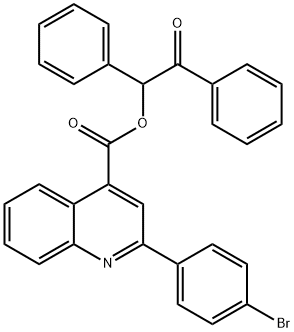 2-oxo-1,2-diphenylethyl 2-(4-bromophenyl)-4-quinolinecarboxylate 化学構造式