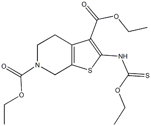 diethyl 2-[(ethoxycarbothioyl)amino]-4,7-dihydrothieno[2,3-c]pyridine-3,6(5H)-dicarboxylate 结构式
