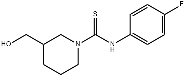 N-(4-fluorophenyl)-3-(hydroxymethyl)-1-piperidinecarbothioamide Struktur