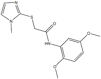 N-(2,5-dimethoxyphenyl)-2-[(1-methyl-1H-imidazol-2-yl)sulfanyl]acetamide 化学構造式