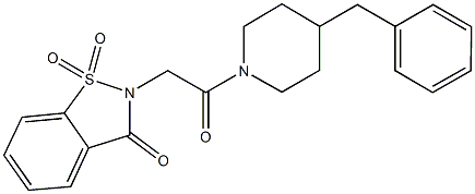 2-[2-(4-benzyl-1-piperidinyl)-2-oxoethyl]-1,2-benzisothiazol-3(2H)-one 1,1-dioxide 结构式