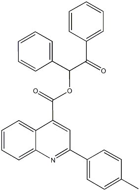2-oxo-1,2-diphenylethyl 2-(4-methylphenyl)-4-quinolinecarboxylate Struktur