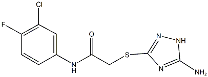 2-[(5-amino-1H-1,2,4-triazol-3-yl)sulfanyl]-N-(3-chloro-4-fluorophenyl)acetamide|