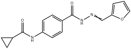 N-(4-{[2-(2-furylmethylene)hydrazino]carbonyl}phenyl)cyclopropanecarboxamide Structure