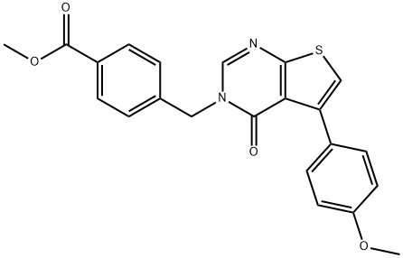 methyl 4-[(5-(4-methoxyphenyl)-4-oxothieno[2,3-d]pyrimidin-3(4H)-yl)methyl]benzoate,457918-49-9,结构式