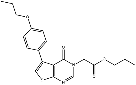 propyl (4-oxo-5-(4-propoxyphenyl)thieno[2,3-d]pyrimidin-3(4H)-yl)acetate,457918-79-5,结构式