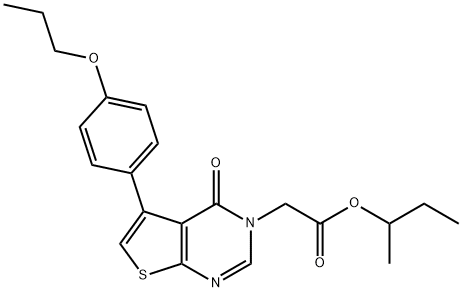 sec-butyl (4-oxo-5-(4-propoxyphenyl)thieno[2,3-d]pyrimidin-3(4H)-yl)acetate Struktur