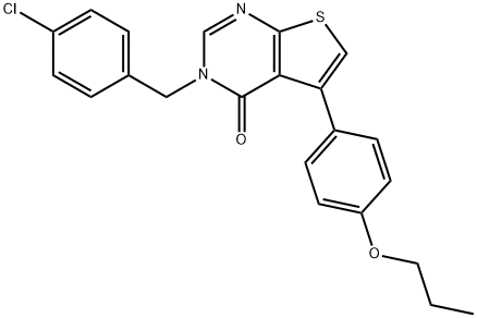 3-(4-chlorobenzyl)-5-(4-propoxyphenyl)thieno[2,3-d]pyrimidin-4(3H)-one,457918-99-9,结构式