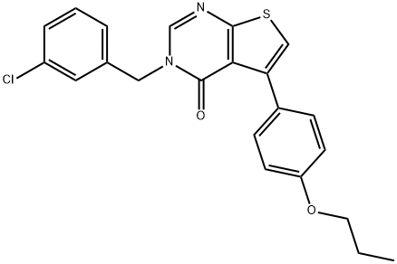3-(3-chlorobenzyl)-5-(4-propoxyphenyl)thieno[2,3-d]pyrimidin-4(3H)-one,457919-16-3,结构式