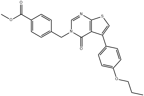 methyl 4-[(4-oxo-5-(4-propoxyphenyl)thieno[2,3-d]pyrimidin-3(4H)-yl)methyl]benzoate Structure