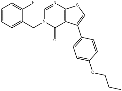3-(2-fluorobenzyl)-5-(4-propoxyphenyl)thieno[2,3-d]pyrimidin-4(3H)-one Structure