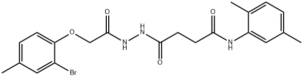 4-{2-[(2-bromo-4-methylphenoxy)acetyl]hydrazino}-N-(2,5-dimethylphenyl)-4-oxobutanamide,457922-27-9,结构式