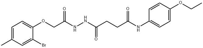 4-{2-[(2-bromo-4-methylphenoxy)acetyl]hydrazino}-N-(4-ethoxyphenyl)-4-oxobutanamide Structure