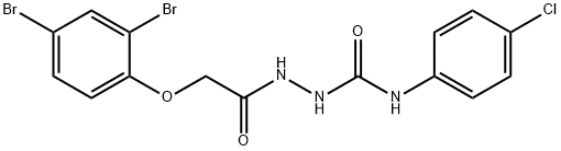 N-(4-chlorophenyl)-2-[(2,4-dibromophenoxy)acetyl]hydrazinecarboxamide,457922-60-0,结构式