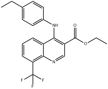 ethyl 4-(4-ethylanilino)-8-(trifluoromethyl)-3-quinolinecarboxylate Struktur