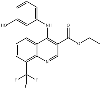 ethyl 4-(3-hydroxyanilino)-8-(trifluoromethyl)-3-quinolinecarboxylate Structure
