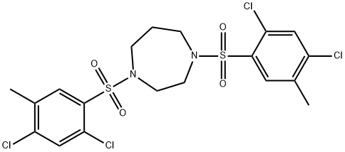1,4-bis[(2,4-dichloro-5-methylphenyl)sulfonyl]-1,4-diazepane 化学構造式