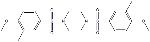 1,4-bis[(4-methoxy-3-methylphenyl)sulfonyl]piperazine Structure
