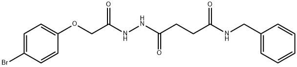 N-benzyl-4-{2-[(4-bromophenoxy)acetyl]hydrazino}-4-oxobutanamide 结构式