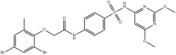 2-(2,4-dibromo-6-methylphenoxy)-N-(4-{[(2,6-dimethoxy-4-pyrimidinyl)amino]sulfonyl}phenyl)acetamide,458536-69-1,结构式