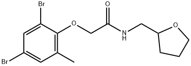 2-(2,4-dibromo-6-methylphenoxy)-N-(tetrahydro-2-furanylmethyl)acetamide Struktur