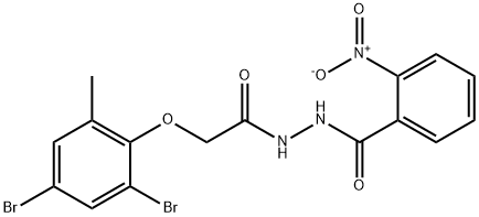 N'-[(2,4-dibromo-6-methylphenoxy)acetyl]-2-nitrobenzohydrazide,458551-09-2,结构式