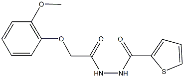 N'-[2-(2-methoxyphenoxy)acetyl]-2-thiophenecarbohydrazide Struktur